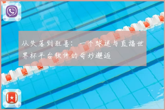 从失落到狂喜:一个球迷与直播世界杯平台软件的奇妙邂逅